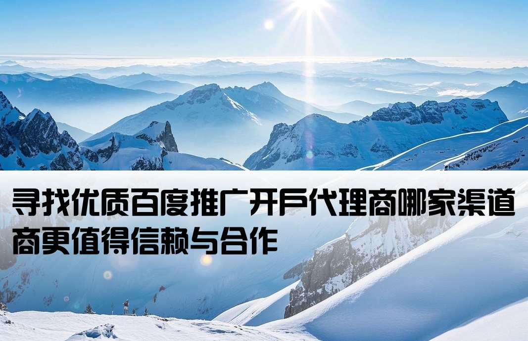 百度开户渠道商哪家好做