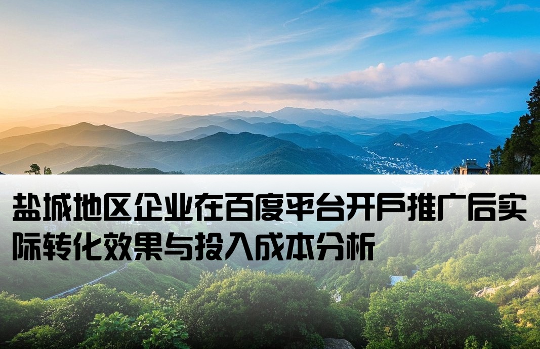 盐城百度开户效果怎么样