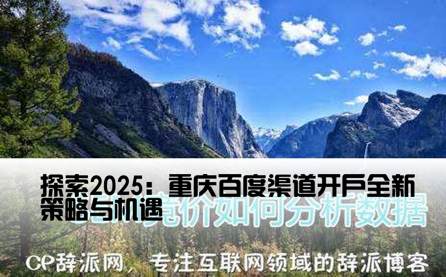 [重庆百度渠道开户] 探索2025：重庆百度渠道开户全新策略与机遇