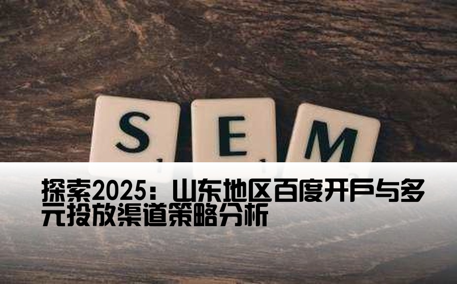 探索2025：山东地区百度开户与多元投放渠道策略分析