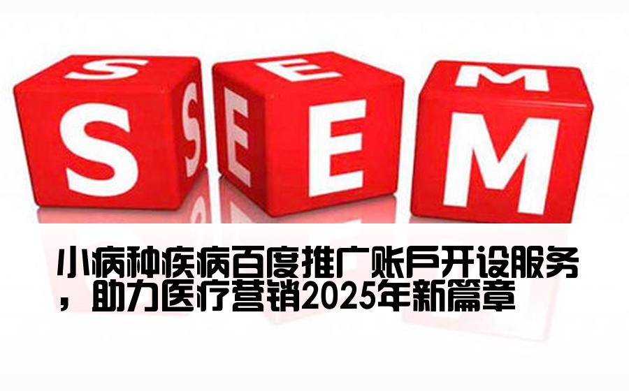 小病种疾病百度推广账户开设服务，助力医疗营销2025年新篇章