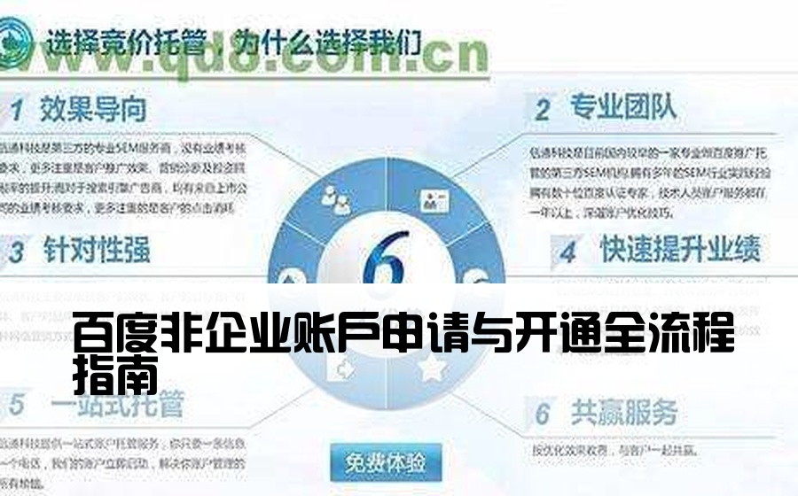 [百度非企渠道开户流程] 百度非企业账户申请与开通全流程指南